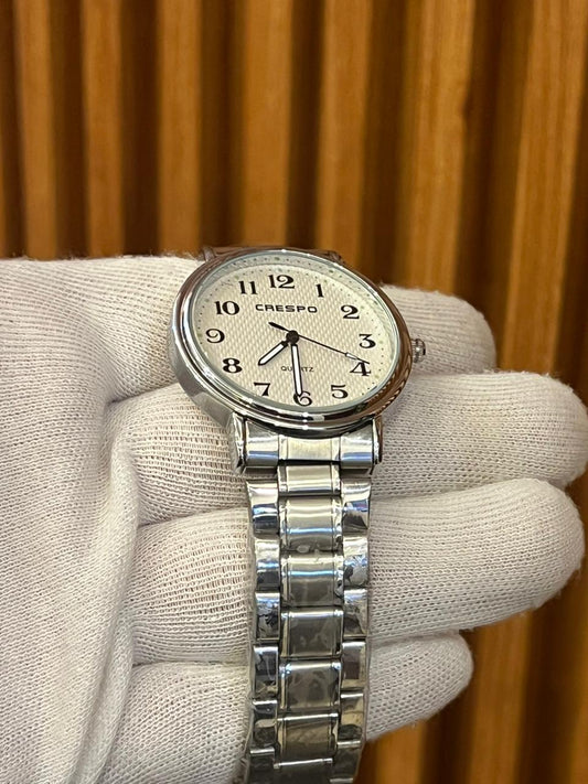 Crespo Quartz Stainless Steel Dress Watch